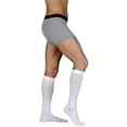 thumbnail image 1 of Juzo Cotton Support Knee Sock 15-20mmHg Closed Toe, I, White, 1 of 2