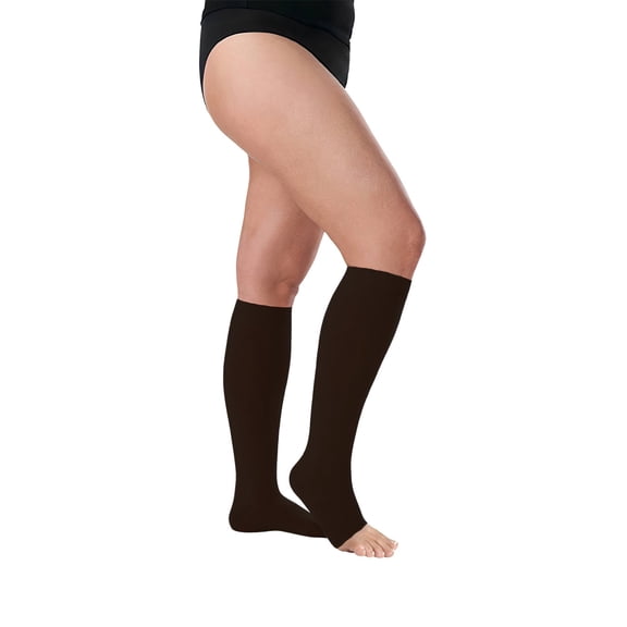 Juzo Dynamic 40-50 mmHg Compression Stockings, Knee High, Open Toe | Compression Socks for Extreme Varicosities & Edema, Orthostatic Hypotension, Post-Op | Black, X-Large (V)