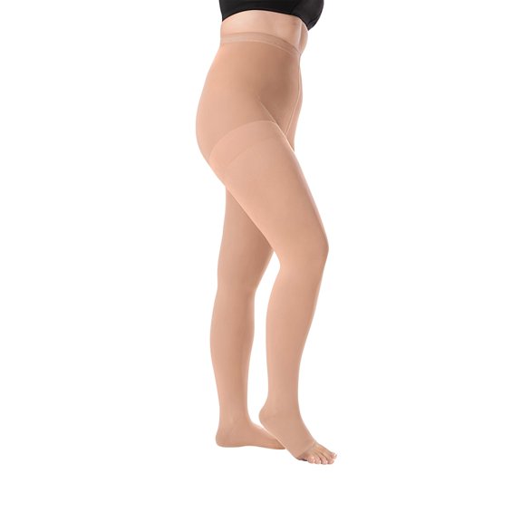 Juzo Dynamic 40-50 mmHg Compression Stockings, Pantyhose, Open Toe | Compression Socks for Extreme Varicosities & Edema, Post-Sclerotherapy, Post-Op | Beige, 2X-Large (VI) Short