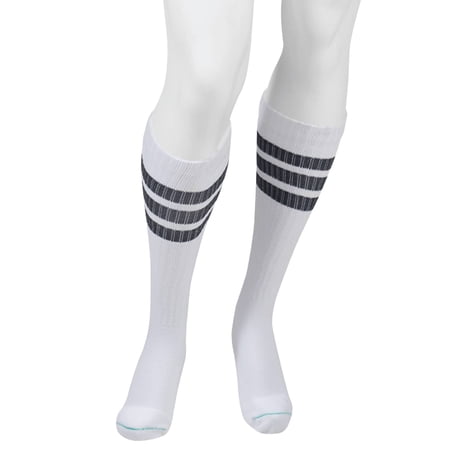 Juzo Men's Power Comfort Socks - 20-30mmHg Standard Retro Stripe White XXL