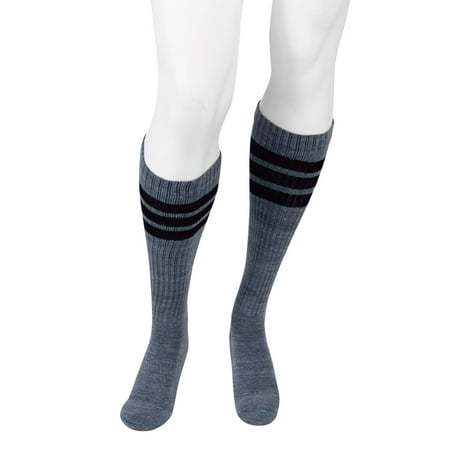 Juzo Men's Power Comfort Socks - 20-30mmHg Tall Retro Heather Gray Small