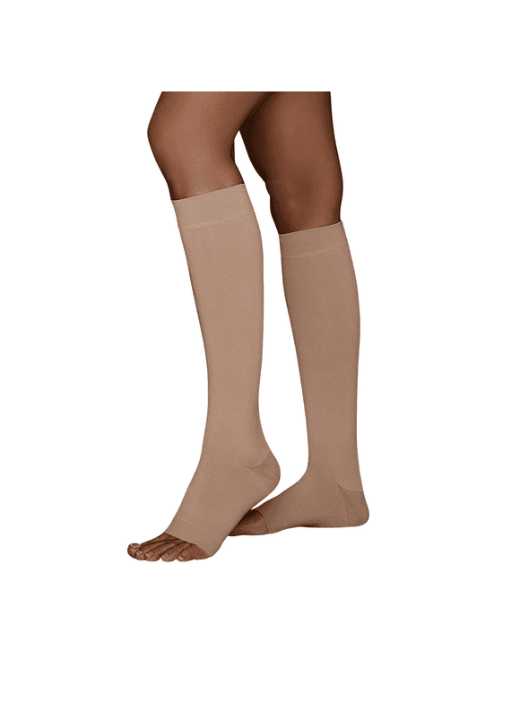 Juzo Move 30-40 mmHg Compression Stockings, Knee High, Open Toe | Compression Socks for Women/ Men for Severe Varicosities & Edema, Chronic Venous Insufficiency & Post-Op| Beige, Medium (III) Short