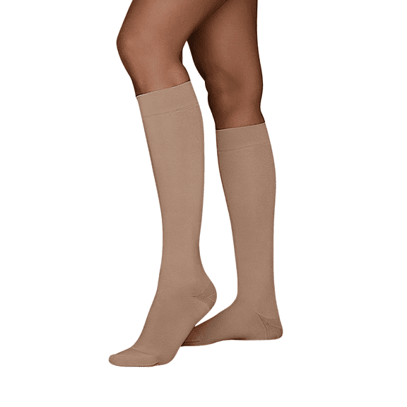 Juzo Move 30-40 mmHg Compression Stockings, Knee High, Silicone Band, Closed Toe | Compression Socks for Severe Varicosities & Edema, Chronic Venous Insufficiency | Beige, Medium (III) MAX, Short