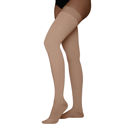 Juzo Move 30-40 mmHg Compression Stockings, Thigh High, Silicone Band, Closed Toe | Compression Socks for Severe Varicosities & Edema, Chronic Venous Insufficiency, Post-Op | Beige, X-Large (V)