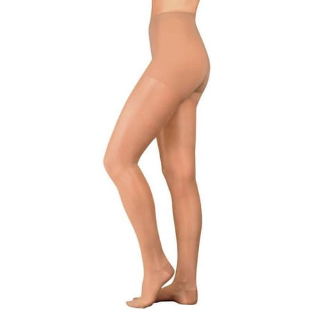 Juzo Naturally Sheer Compression Pantyhose Short Open Toe 15-20mmHg, III, Black