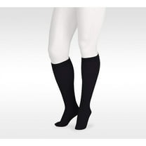 Juzo 2001 Soft Closed Toe Knee Highs w/ Silicone Band Border - 20-30 mmHg Reg Black II