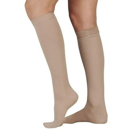 Juzo 2001 Soft Closed Toe Knee Highs w/ Silicone Band Border - 20-30 mmHg Short Black I
