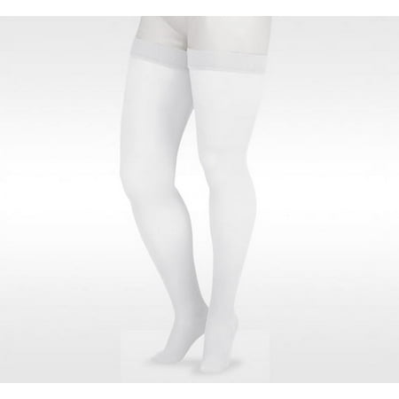 Juzo Soft 20-30 mmHg, Soft, Thigh, FF, Short, Silicone, White