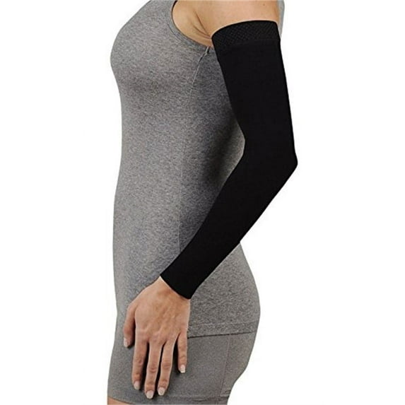 Juzo 2001 Lymphedema Armsleeve Dreamsleeve w/Silicone Band - 20-30 mmHg Long Reg Black V