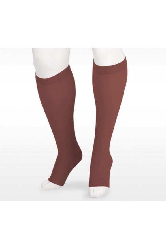 Soft Knee High 20-30mmHg Open Toe, V, Cafe