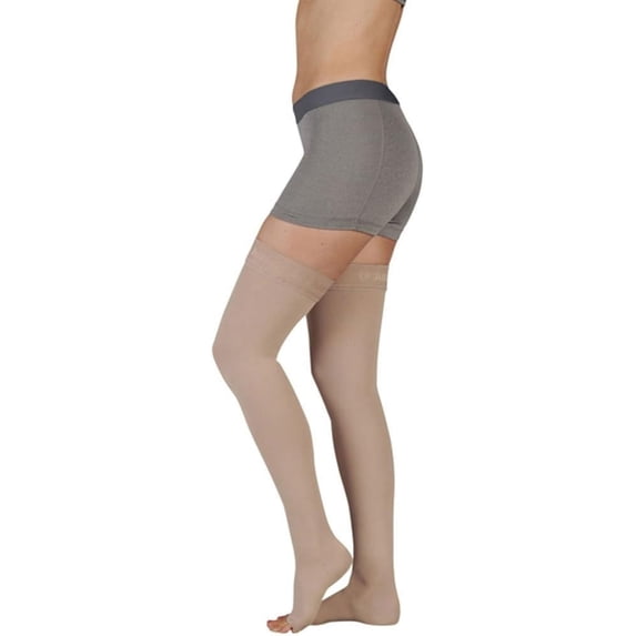 Juzo 2001 Soft Open Toe Thigh Highs - 20-30 mmHg Short Beige I
