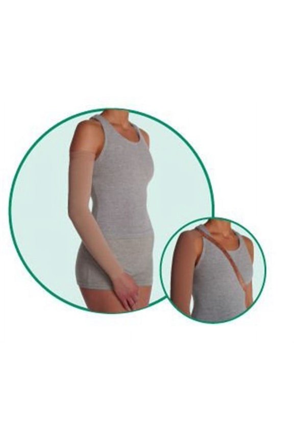 3511 Dynamic Lymphedema Armsleeve w/Shoulder Strap - 20-30 mmHg Reg Reg Beige IV