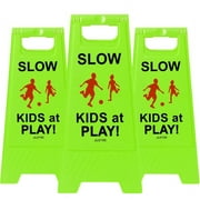 Juztec Kid's Safety Signs for Street Play - Slow Down and Caution Signs for Children Playing Outdoors
