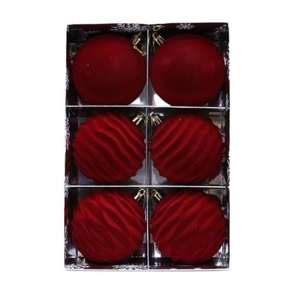 Jvbtvb 6Pcs Flocked Christmas Ball Ornaments, 3.15 Inch Shatterproof Tree Decor, Jumbo Holiday Hanging Decorations for Xmas Party Festive Decor