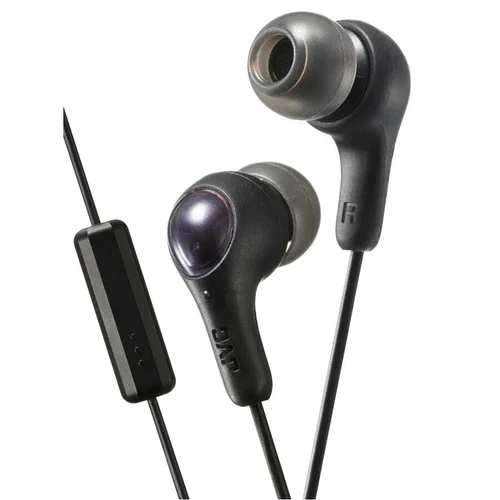 Jvc Gummy Plus In Ear Earbuds With Microphone, Ha-Fx7M Black