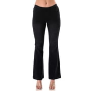 Jvini Womens Flare Jeans Pull-On Slimming Elastic Waist Flared Leg Denim Washed Black Denim 31" Inseam