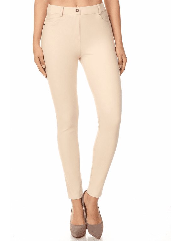 Women's High Waist Color Jeggings Pull On Stretch Skinny Pants Inseam 29" Sizes S-3XL