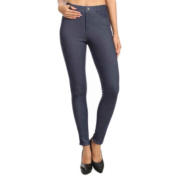 Jvini Women's High Waist Color Jeggings With Pockets Pull On Stretch Skinny Pants Inseam 29" Sizes S-3XL