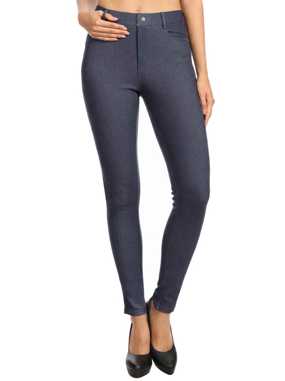 Women's High Waist Color Jeggings With Pockets Pull On Stretchy Skinny Pants Inseam 29" Sizes S-3XL