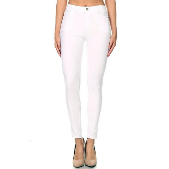 Jvini Women's High Waist Color Jeggings Pull On Stretch Skinny Pants Inseam 29" Sizes S-3XL