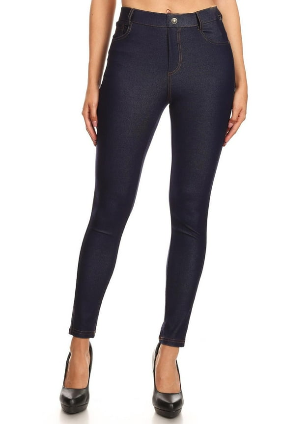 Women's High Waist Color Jeggings Pull On Stretch Skinny Pants Inseam 29" Sizes S-3XL