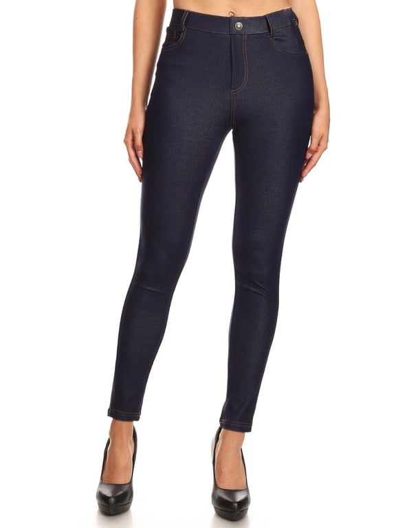 Women's High Waist Color Jeggings Pull On Stretch Skinny Pants Inseam 29" Sizes S-3XL