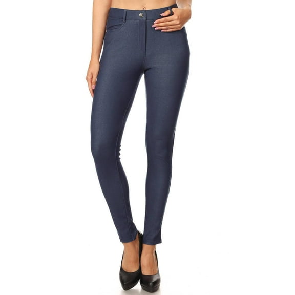 Jvini Women's High Waist Color Jeggings Pull On Stretch Skinny Pants Inseam 29" Sizes S-3XL