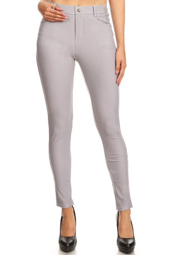 Women's High Waist Color Jeggings Pull On Stretch Skinny Pants Inseam 29" Sizes S-3XL