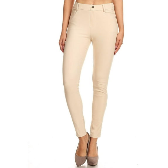 Jvini Women's High Waist Color Jeggings Pull On Stretch Skinny Pants Inseam 29" Sizes S-3XL