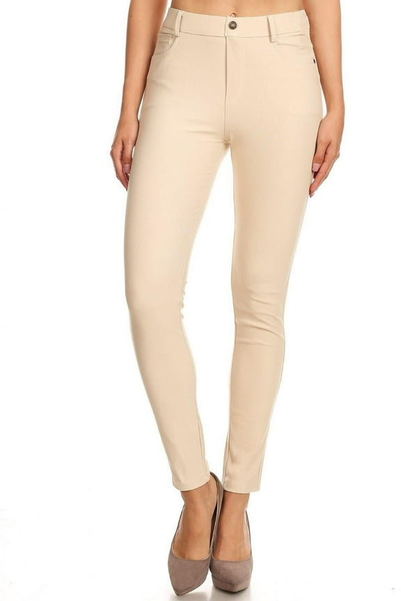 Women's High Waist Color Jeggings Pull On Stretch Skinny Pants Inseam 29" Sizes S-3XL