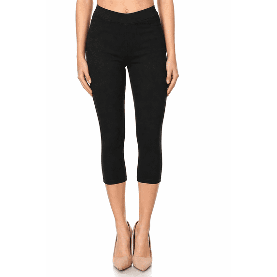 Jvini Women's Mid Rise Stretch Capris Pull On Elastic Waist Capri Jegging Pants Size S-3XL