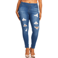 thumbnail image 1 of Jvini Women's Plus Size Pull On Denim Jeans With Pockets ,Stretch Jeggings Elastic Waist  High Rise 29" Inseam 18W-20W, 1 of 6