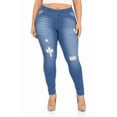 thumbnail image 1 of Jvini Women's Plus Size Pull On Denim Jegging With Pockets ,Comfort Elastic Waist ,High Rise 29" Inseam, 1 of 1