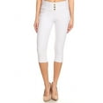 thumbnail image 1 of Jvini Women's Pull On Capri Pants Stretch Knit Denim Jeggings With Pockets, 1 of 3