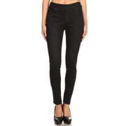 Jvini Womens Pull On Skinny Jeans Stretch Denim Jean Jeggings Regular Length Washed Black Denim