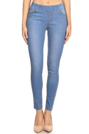 Women's Pull On Skinny Jeans Stretch Denim Jean Jeggings Regular - Plus Size Light Wash