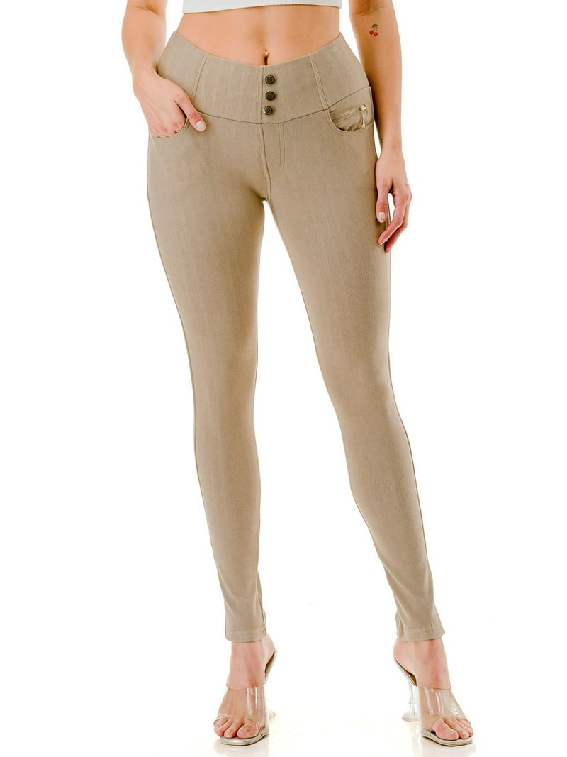 Jvini Women's Pull On Skinny Pants Fleece Lined Stretchy Knit