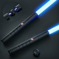 thumbnail image 1 of JvmuSaber 2 Packs Lightsaber RGB Double-Bladed Lightsaber Toys 12 Colors 4 Sound Modes for Kids and Adults Present, Black, 1 of 8