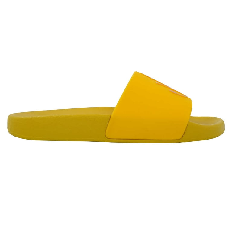 Bright yellow cheap adidas sliders