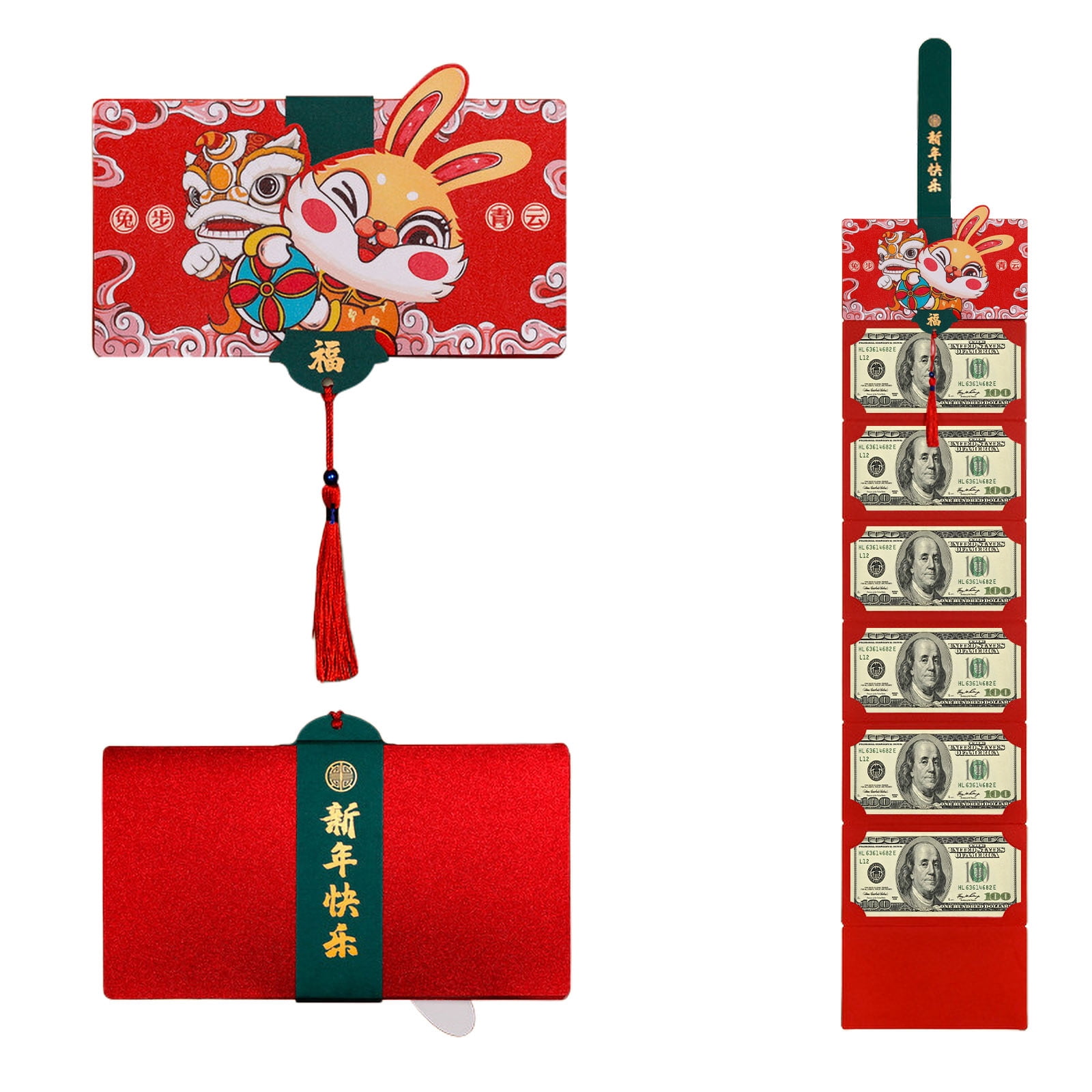 Jwputqe 2025 New Spring Festival Folding Rabbit Year Pressure High