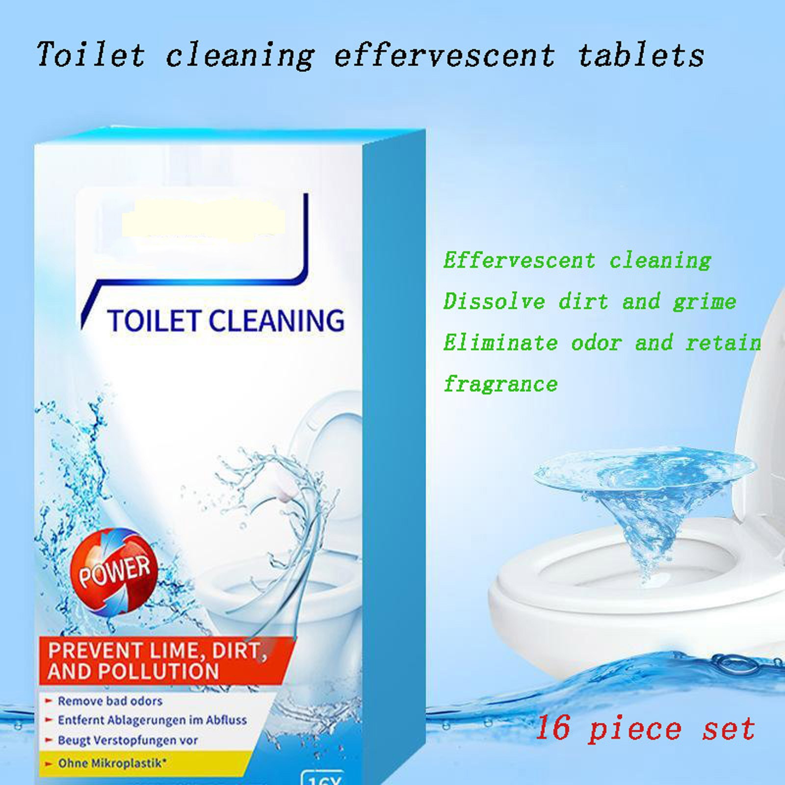 Jwputqe Toilet Cleaning Fizzing Tablets-Freshens and Cleans Toilets with Every Flush-Effervescent Cleaner for Bathroom Use