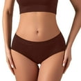 thumbnail image 1 of Jwputqe&nbsp;Briefs for women,Womens Briefs Underwear,Breathable,Fitted,Solid,Elastic Waist,Cotton,Coffee,L(US:6), 1 of 4