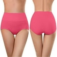thumbnail image 1 of Jwputqe&nbsp;Briefs for women,Womens Briefs Underwear,Breathable,Fitted,Solid,Elastic Waist,Cotton,Hot Pink,L(US:8), 1 of 5