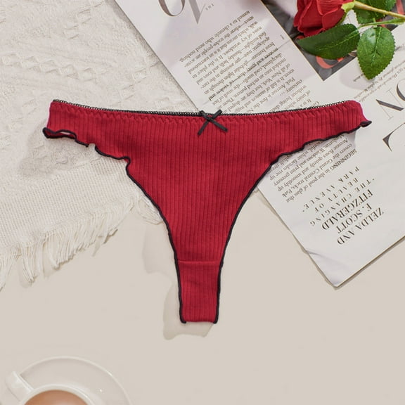 Jwputqe Briefs for women,Womens Briefs Underwear,Breathable,Fitted,Solid,Elastic Waist,Cotton,Red,L(US:8)