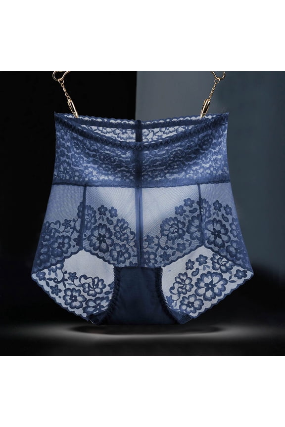  Briefs for women,Womens Briefs Underwear,Breathable,Fitted,Solid,Elastic Waist,Polyester,Spandex,Blue,XL(US:10)