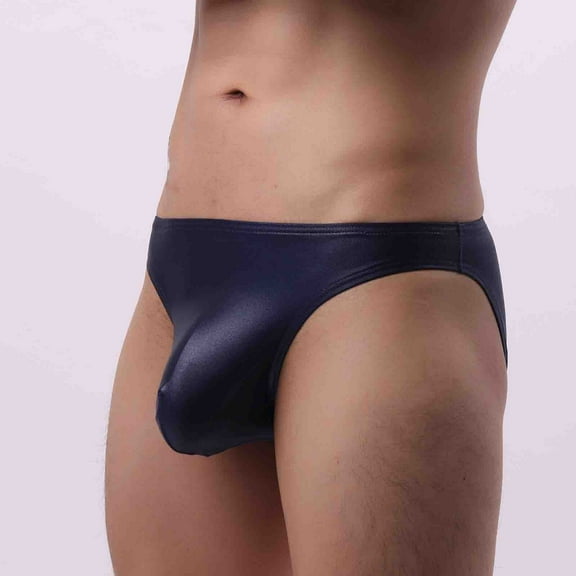 Jwputqe Mens Boxer Briefs,Mens Briefs,Boxer Briefs,Breathable,Comfort Fit,Solid,Elastic Waist,Nylon,Spandex,Dark Blue,L