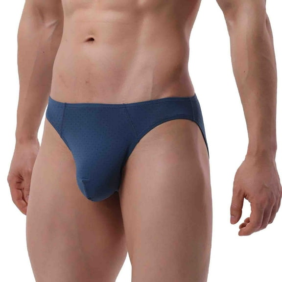 Jwputqe Mens Boxer Briefs,Mens Briefs,Boxer Briefs,Breathable,Comfort Fit,Solid,Elastic Waist,Nylon,Spandex,Navy,2XL