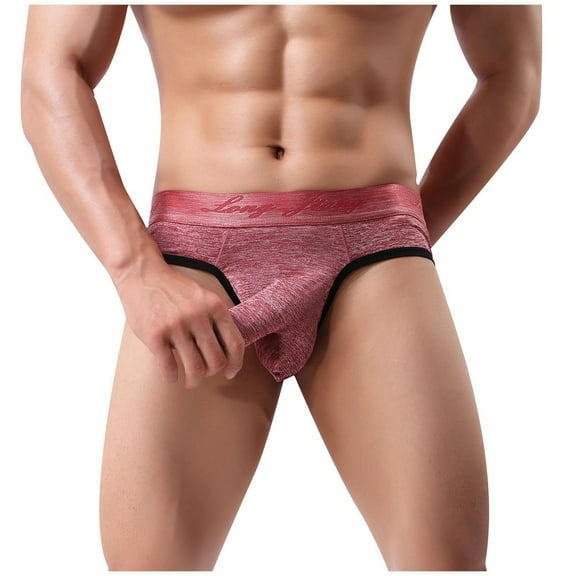 Jwputqe Mens Boxer Briefs,Mens Briefs,Boxer Briefs,Breathable,Comfort Fit,Solid,Elastic Waist,Nylon,Spandex,Red,S