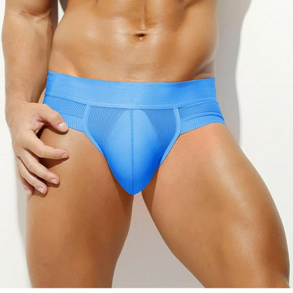 Jwputqe Mens Boxer Briefs,Mens Briefs,Boxer Briefs,Breathable,Comfort Fit,Solid,Elastic Waist,Nylon,Spandex,Sky Blue,M