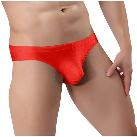 Jwputqe Mens Boxer Briefs,Mens Briefs,Boxer Briefs,Breathable,Cooling,Solid,Elastic Waist,Nylon,Spandex,Red,L